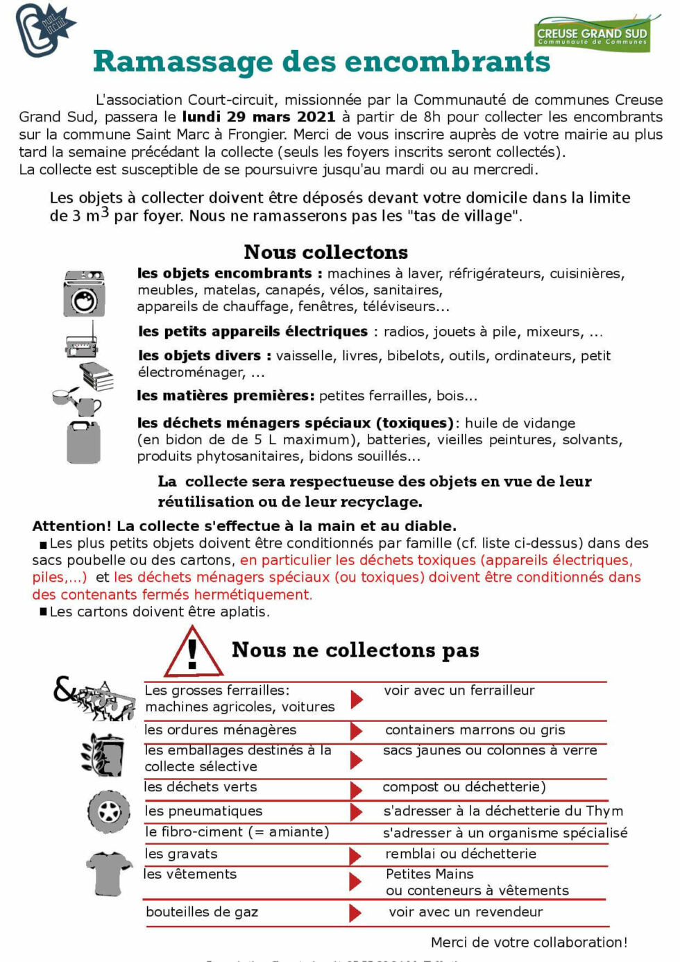 Ramassage des SaintMarcàFrongier